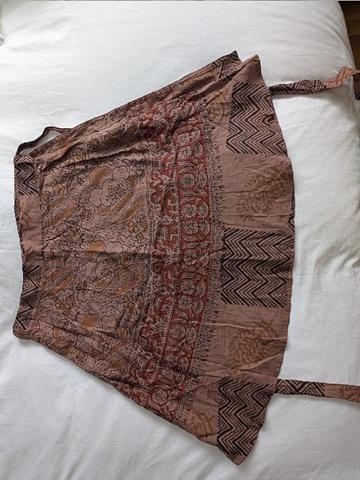 Printed wrap skirt