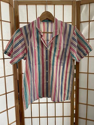 1980s striped blouse