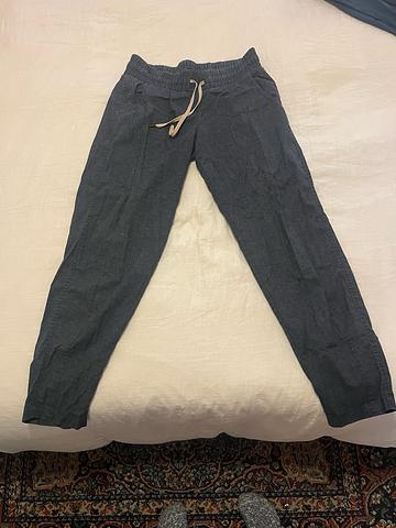 Straight Leg Pull-On Hemp Blend Pants Drawstring Waist
