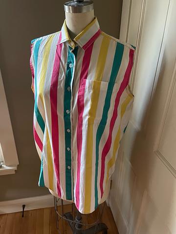 1980s striped blouse