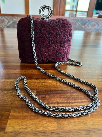 Maroon floral bag
