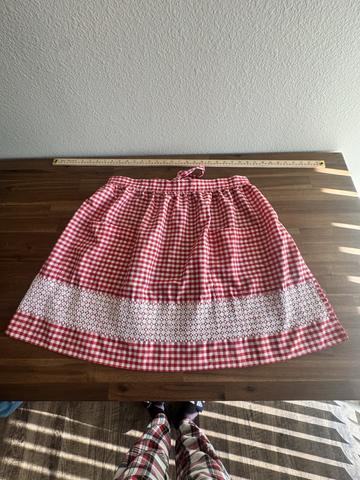 Gingham Apron with Lace