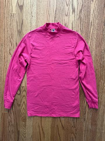 100% cotton mock neck long sleeve tee
