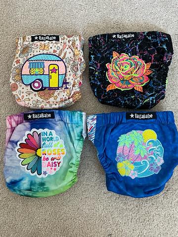 Fancy Embroidered Cloth Diapers Lot