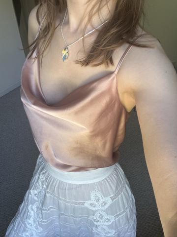 Vintage beige cowl camisole