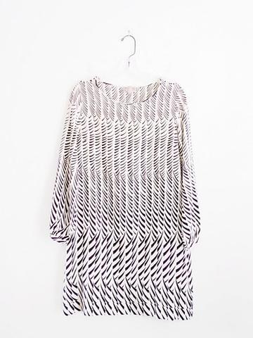 Madras x APC Cream Eggplant Dress