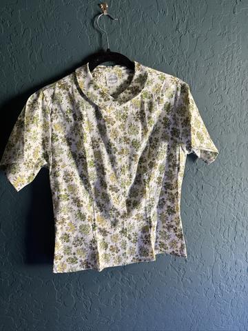 70s floral blouse