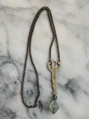 Fluorite & antique key