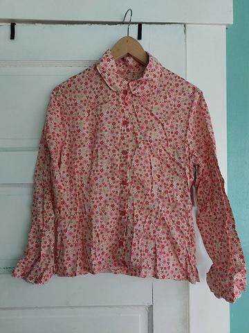 Pink floral blouse