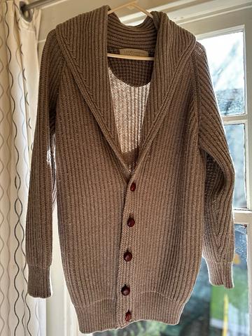Scottish shawl-collar cardigan