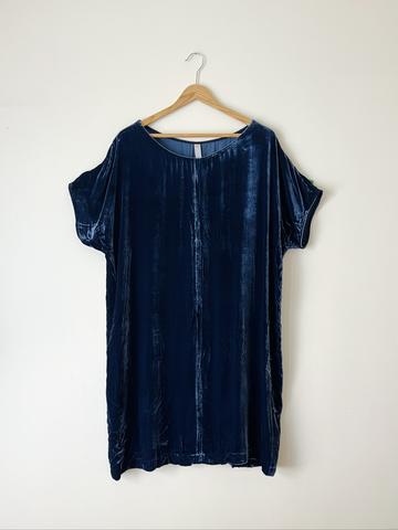 Blue Velvet Dress