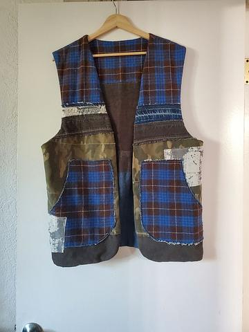Tartan patchwork vest