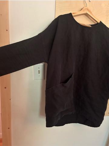 Eixabeth Suzann black linen Harper tunic OS