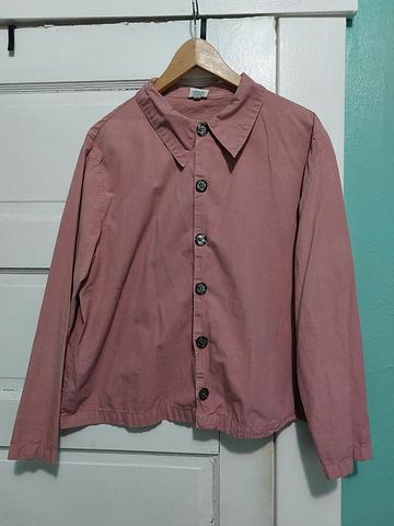 Mauve boxy cotton shirt