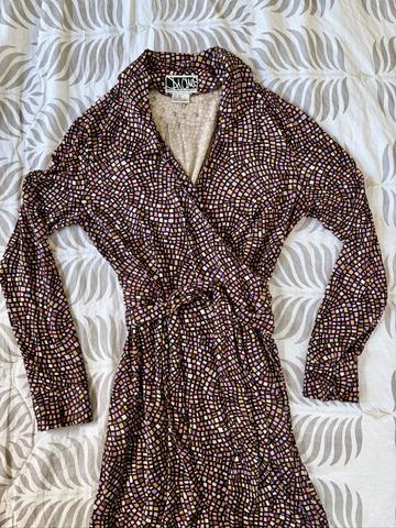 1990s 100% Silk Knit DVF Wrap Dress