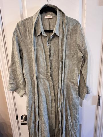 Marina St Barth Green Linen Maxi Dress