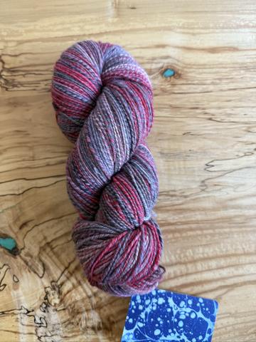 Handspun Yarn - red/grey