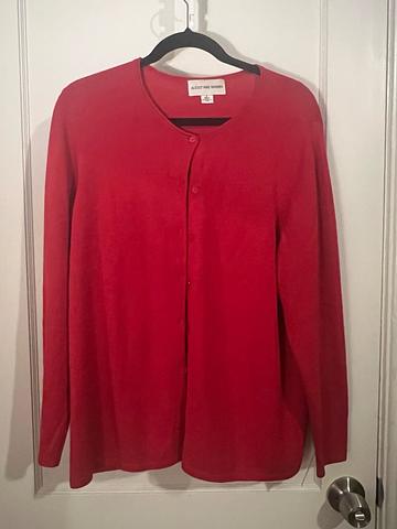 1990’s red wool and silk cardigan