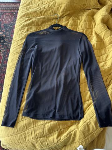 mesh mock turtleneck