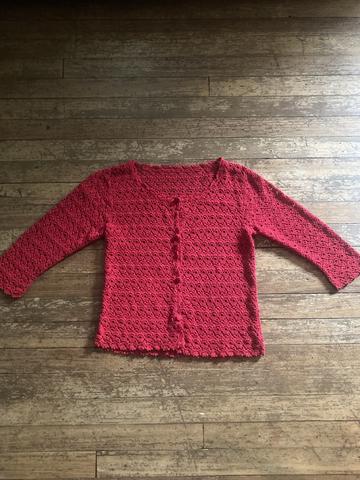 Open Knit Lace Crochet Cardigan