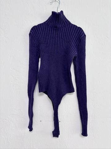 Silk blend Cache ribbed bodysuit L