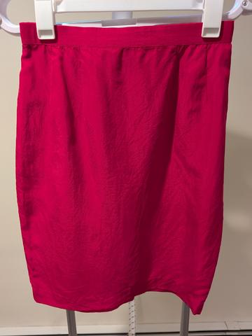 Fuschia silk pencil skirt