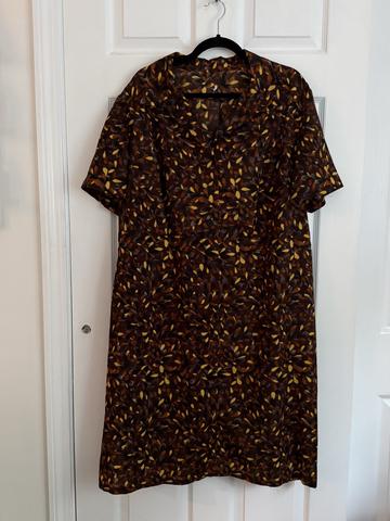 Short sleeve printed shirt dress