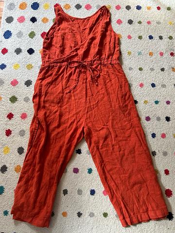 Overdyed faux wrap jumpsuit