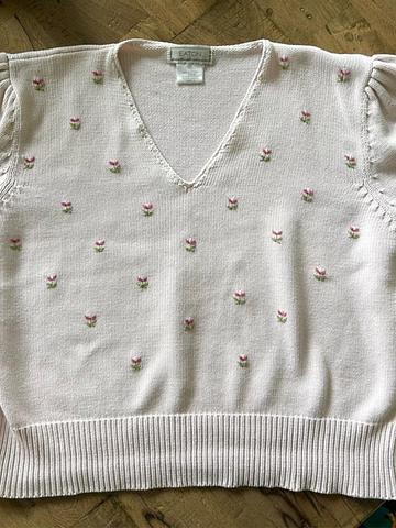Embroidered Puff Sleeve Knit