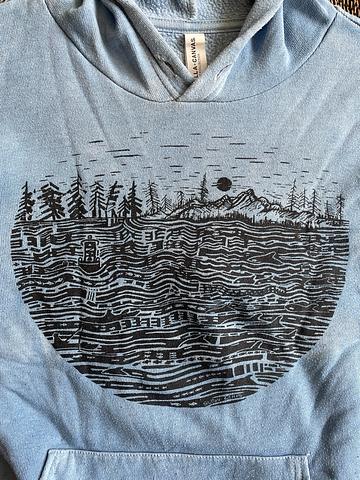Indigo Dyed Pacific Northwest Hoodie