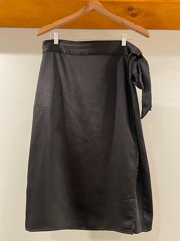 Empower satin wrap skirt