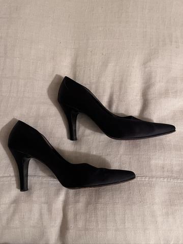 Black Satin Pump Heels