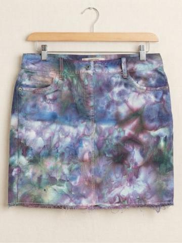 Ice Dyed Denim Mini Skirt