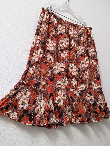 Tropical hibiscus rayon skirt