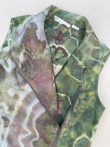Ice Dyed Linen Moto Vest