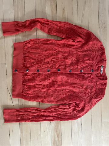 Misha Puff Lace Cardigan Hot Red