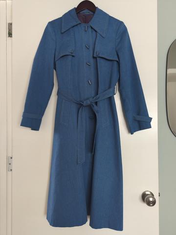 Denim look trench coat