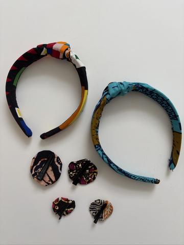 Colorful Hair Accessories Bundle 4 Barrettes 2 Headbands