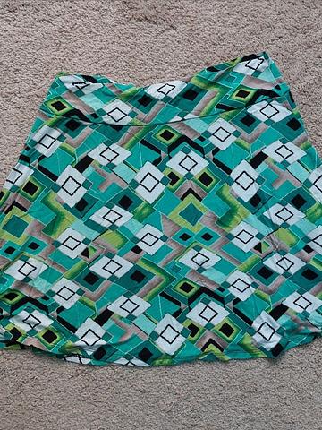 Multicolor minty mini skirt