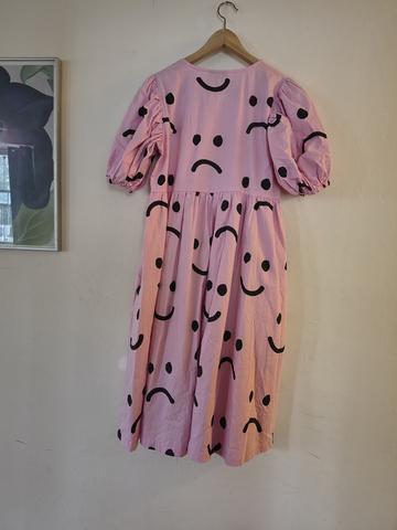 Happy Sad Puffed Sleeved Dress
