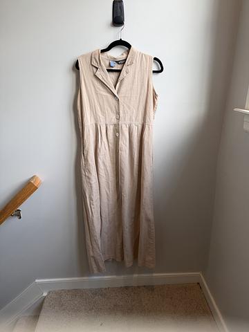 Linen & Cotton collared sleeveless dress
