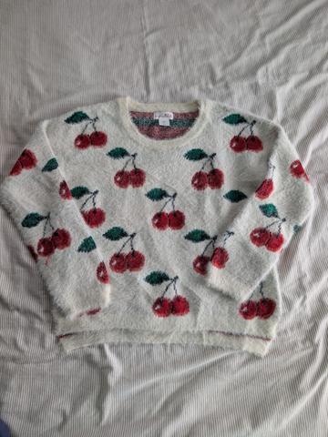Fuzzy Cherry Sweater