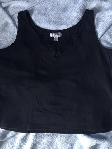 Cotton Embroidered Boxy Tank