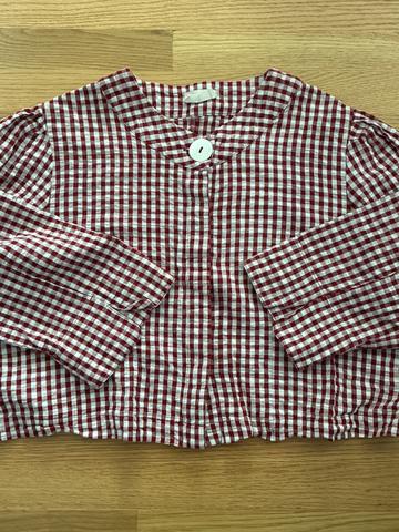 Cropped Gingham Blouse