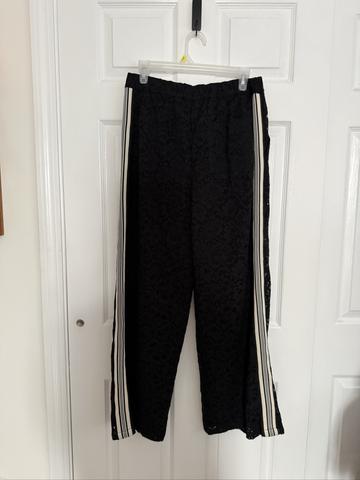 Lace striped track pants