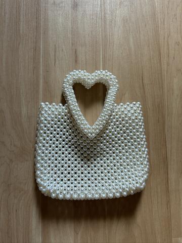 Beaded Faux Pearl Handbag