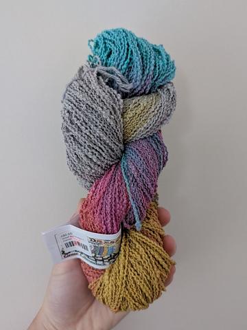 Hand dyed cotton boucle yarn