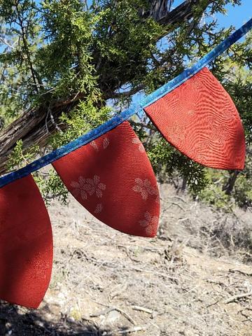 Vintage Silk Reversible Pennant Garland