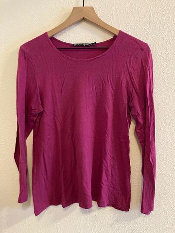 magenta wool blend shirt