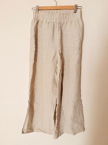 Puglia Linen Pants in Natural/White Gingham 🤍🤎
